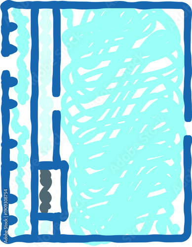 Notebook displaying a wire spiral spine and light blue scribbles on its pages, conveying concepts of writing, creativity, education, and organizing thoughts