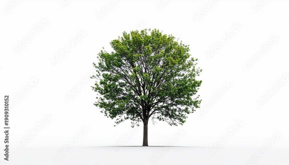 Obraz premium Single green tree with person standing below