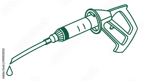 Medical Syringe with Droplet Illustration.