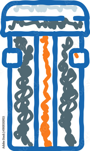 Food preservation jar featuring stylized contents, useful for depicting pantries, kitchen organization, and home storage of various items and ingredients in an icon format