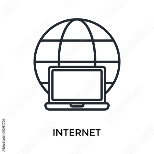 Internet Icon Outline Style. Vector Illustration For Graphic Design