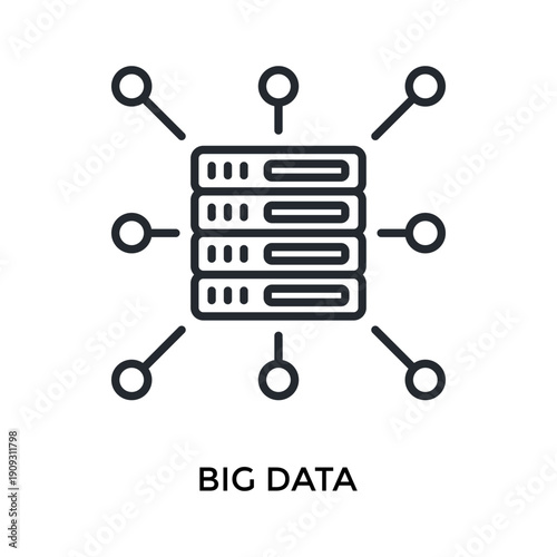 Big Data Icon Outline Style. Vector Illustration For Graphic Design