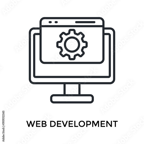 Web Development Icon Outline Style. Vector Illustration For Graphic Design