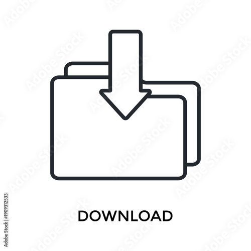 Download Icon Outline Style. Vector Illustration For Graphic Design