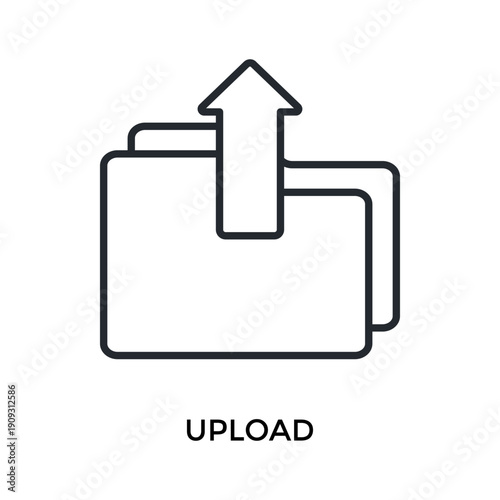 Upload Icon Outline Style. Vector Illustration For Graphic Design