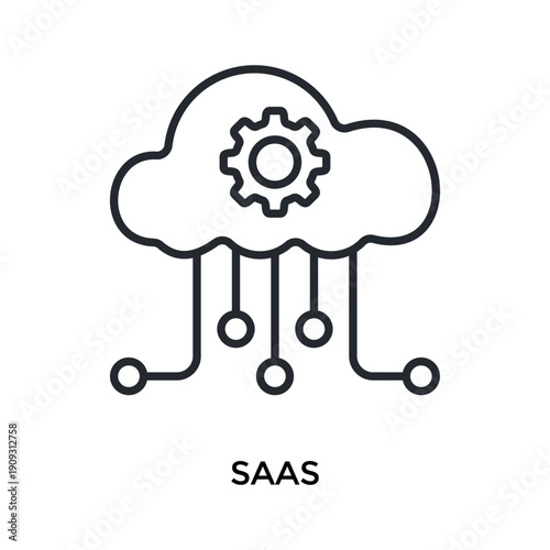 Saas Icon Outline Style. Vector Illustration For Graphic Design
