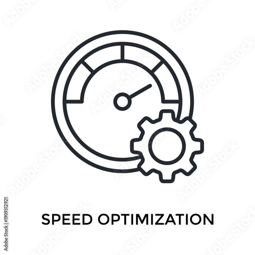 Speed Optimization Icon Outline Style. Vector Illustration For Graphic Design