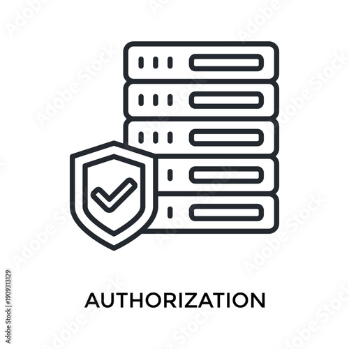Authorization Icon Outline Style. Vector Illustration For Graphic Design