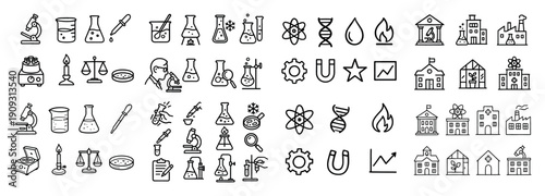 Science icons collection: lab and research