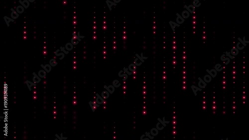 Background wall of flashing red led lights. Abstract rain of red falling lights. Valentines day. Peaceful calm background. Shining flicker animation for banner. VJ animation. 4k seamless loop video