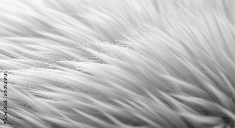 Obraz premium Close Up Macro Shot of White Fur Texture Abstract Background.