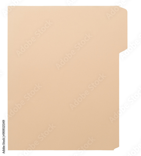 Cuadro en lienzo Manila craft folder with cut tab isolated on transparent background