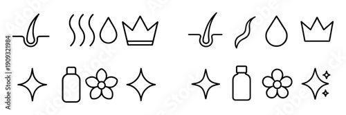 Minimalist Hair Care Icons