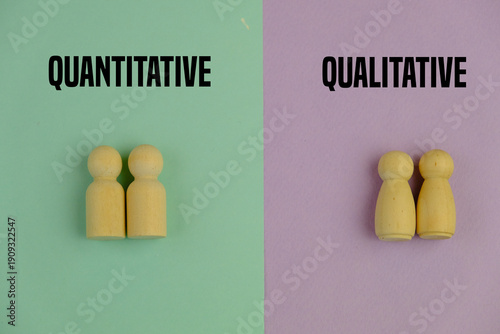 purple and green paper with the words quantitative and qualitative