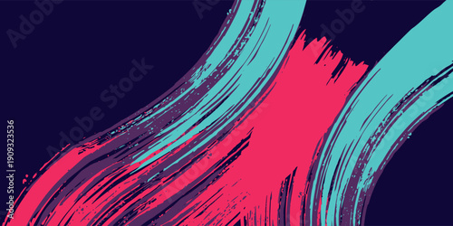 neon background brush game blue pink purple banner abstract paint stain vintage car wrap sticker, Vector Illustration, Modern.