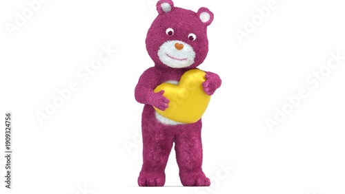 teddy bear with heart shape pillow