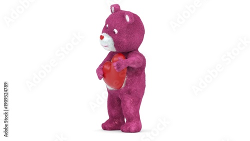 teddy bear with heart shape pillow