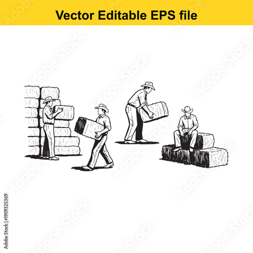  warehouse workers stacking boxes