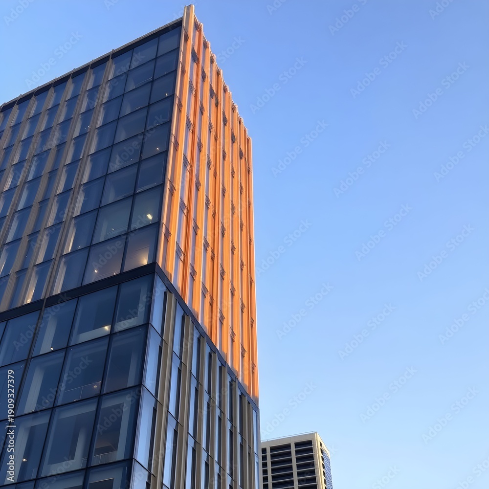 Fototapeta premium modern office building with blue sky