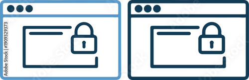 Two browser windows with padlock icons