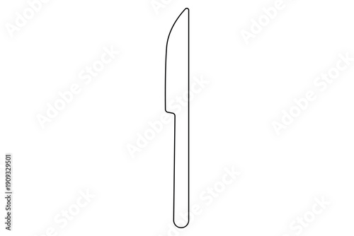 Minimalist knife and fork symbol single line art vector design
