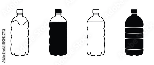 Plastic water bottle icon. bottle icon set. plastic bottle icon symbol sign collections, vector illustration
