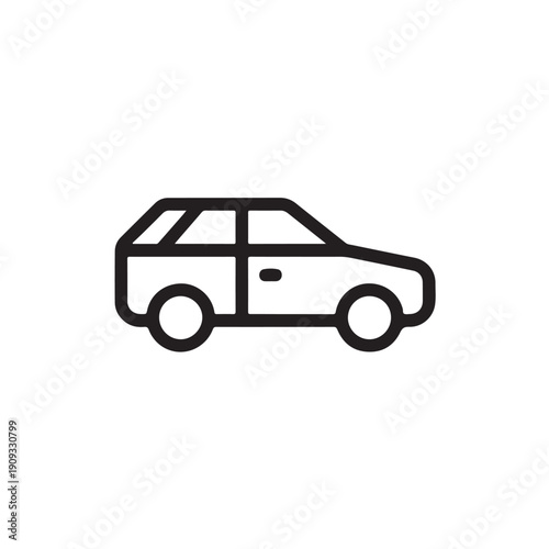 Red retro off road SUV vector illustration on isolated background