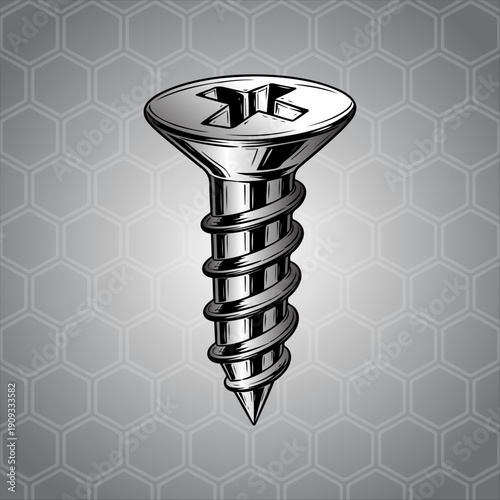 screw bolt image artwork handmade illustration