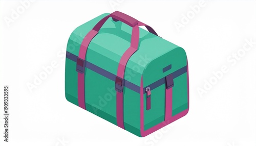 Wallpaper Mural Bright teal and pink pet travel carrier bag with mesh windows isolated on white Torontodigital.ca