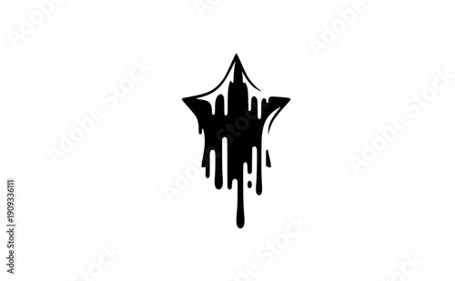 Morphing geometric star logo silhouette, adaptive brand identity and fluid design system concept, modern liquid typography and logo vector ico