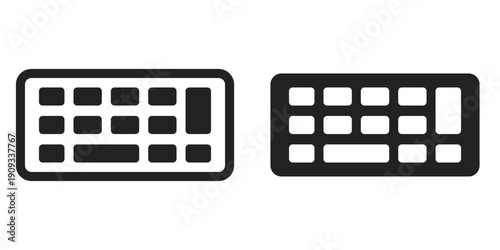 シンプルなキーボードアイコンセット（白黒フラット・背景透過）