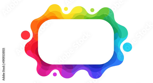 Vibrant Rainbow Splash Frame with Blank Space for Custom Text and Designs