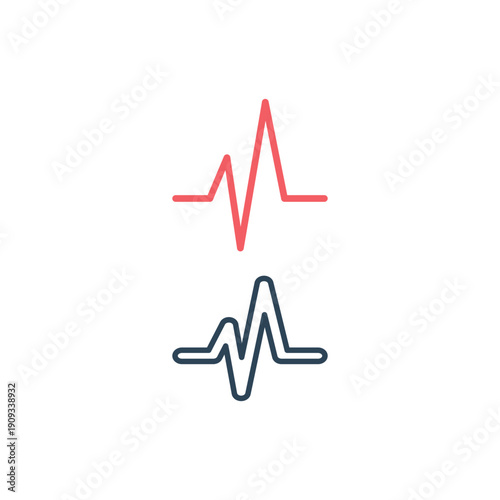 Pulse medical icons set flat vector template design trendy