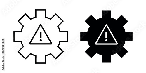 Failure Icons Silhouette Vector Flat Line Art Illustration on White Background