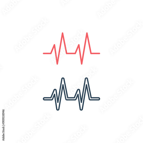 Pulse medical icons set flat vector template design trendy