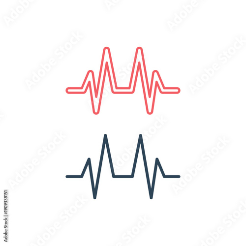 Pulse medical icons set flat vector template design trendy