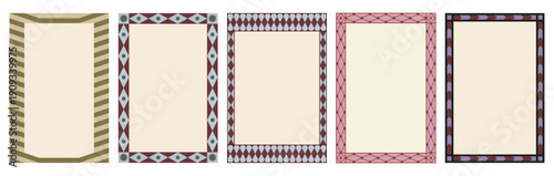 Vector abstract simple geometric frame and border with copy space for text, abstract background in classic trendy style for cards and prints