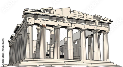 Greek Parthenon Vector