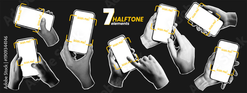 Scan halftone phone with me qr grainy and collage hand code. Grunge poster smartphone with hold mobile social and telephone reader app. Cellphone design scan with template barcode me.