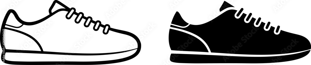 Fototapeta premium Modern sneaker designs in black and white