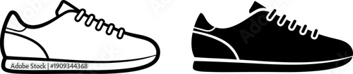 Modern sneaker designs in black and white