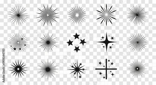 Bursting Starbursts and Sparkles Collection: Festive Graphic Elements for Celebrations