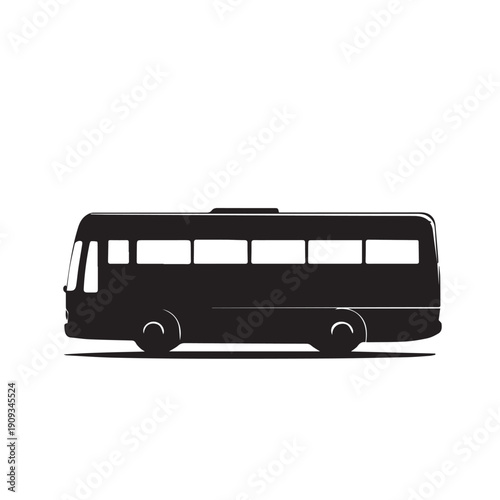 Public transportation bus silhouette vector flat illustration design. Bus pictogram.