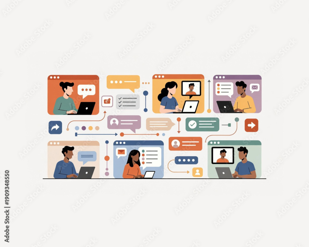 Fototapeta premium Virtual Collaboration and Online Connectivity