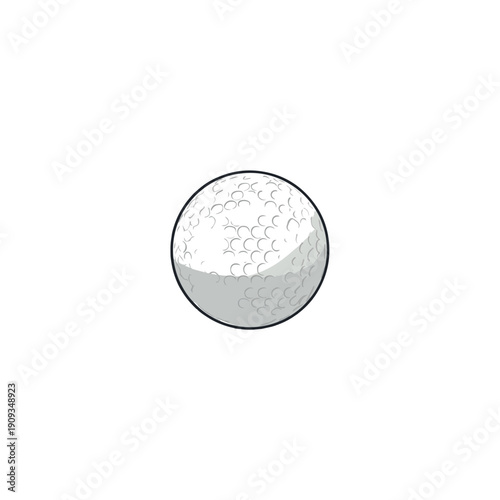 Isolated Golf Ball Illustration on White Background for Sports Design