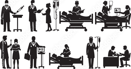Medical professionals at work in a hospital setting daily