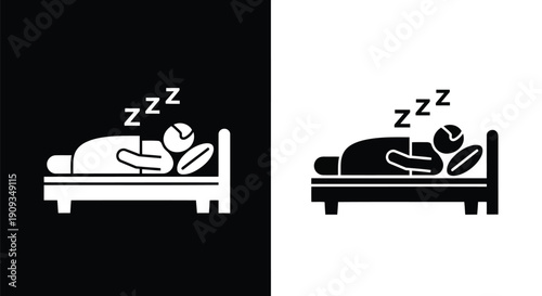 Vector Illustration of a Person Sleeping Peacefully in Bed