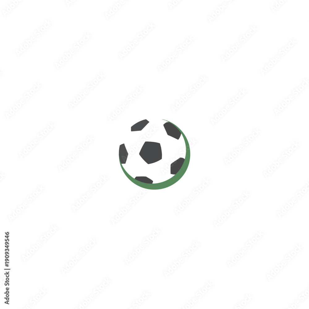 Fototapeta premium Soccer Ball Logo Design on White Background, Minimalist Style