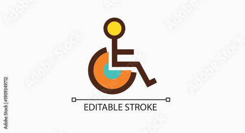 Vector Illustration of a Person in a Wheelchair Symbolizing Accessibility