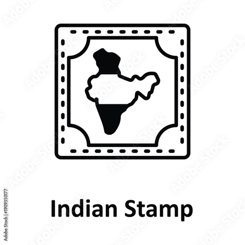 Indian Stamp Vector Icon which can easily modify or edit